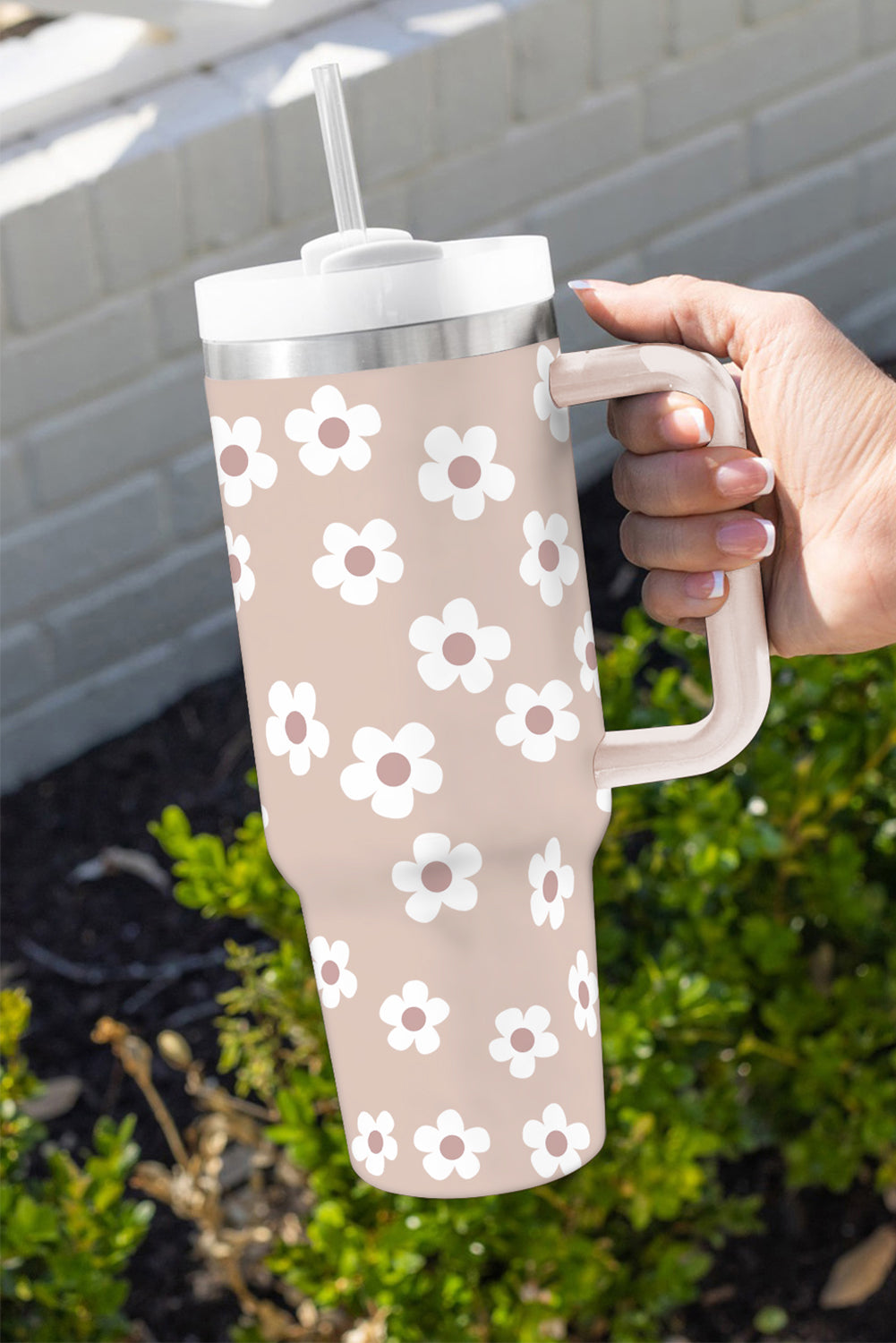 Parchment Floret Print Tumbler