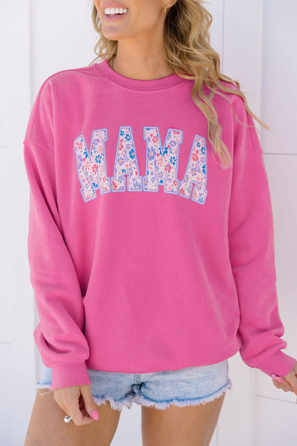Rose MAMA Embroidered Pullover