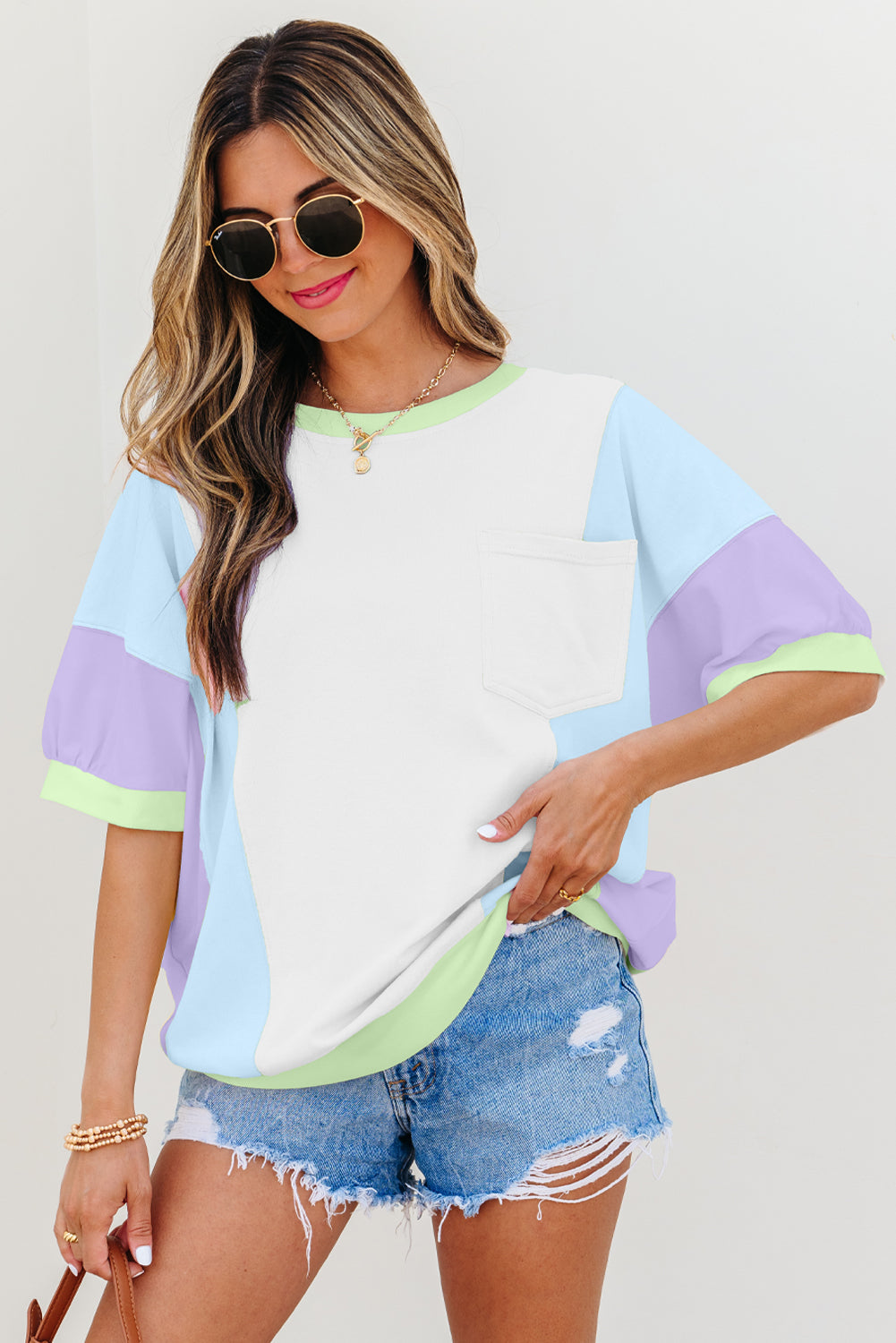 Sunny Stitch Colorblock Tee