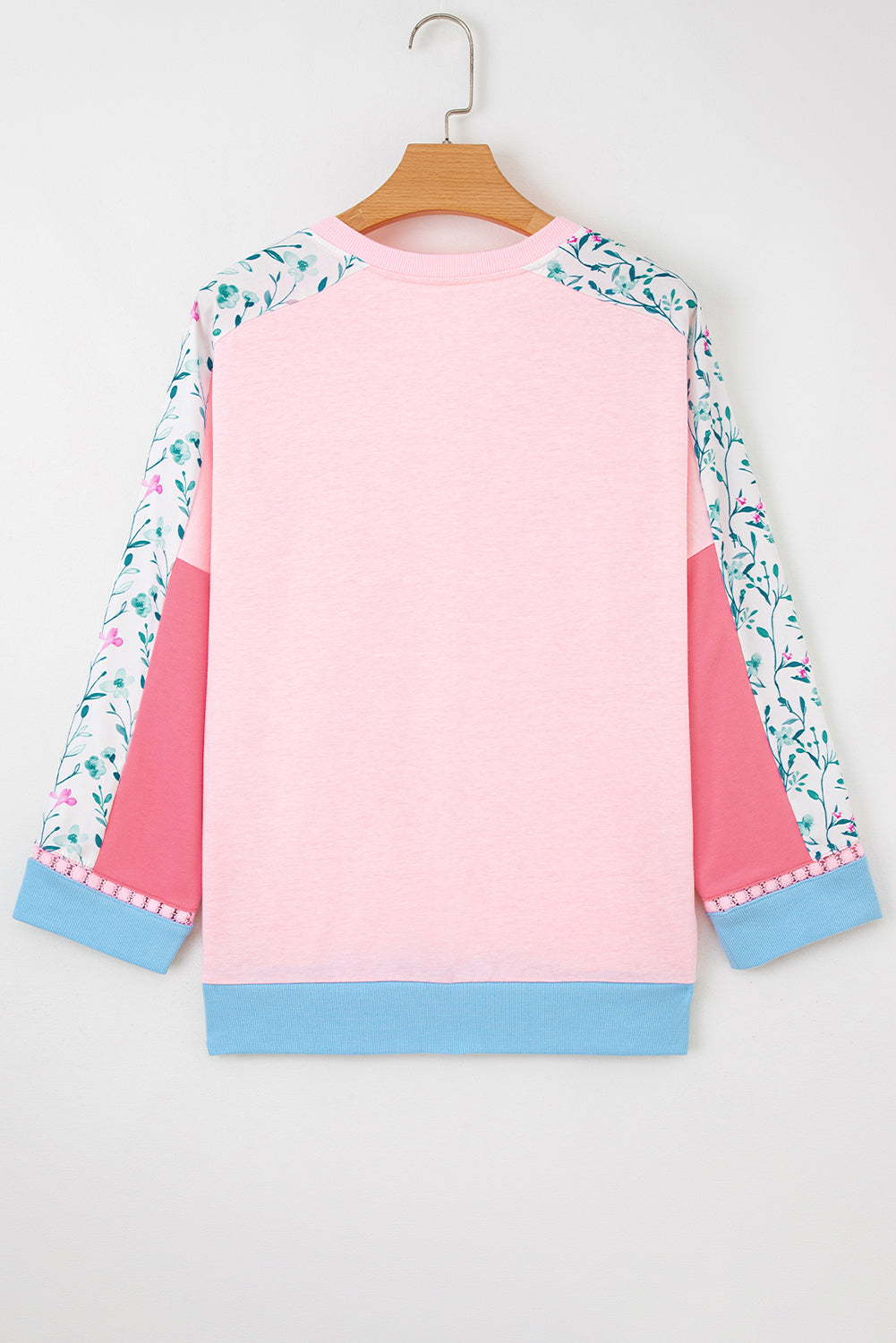 Light Pink Patchwork Long Sleeve Top
