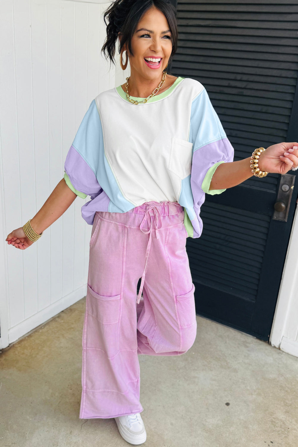 Sunny Stitch Colorblock Tee