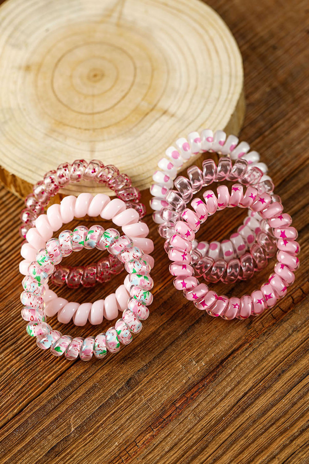 Pink Cute Starry Dotty Scrunchie Set