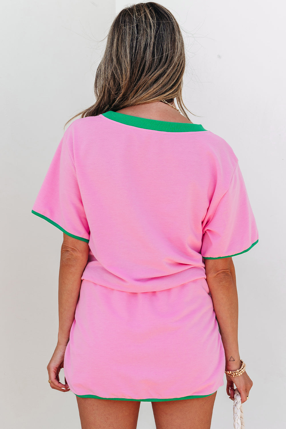 Edge Drop Shoulder T Shirt and Skort 2Pcs Set