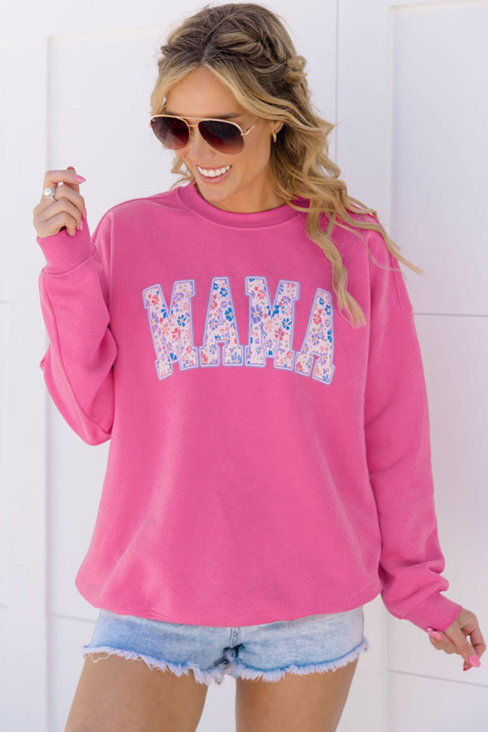 Rose MAMA Embroidered Pullover
