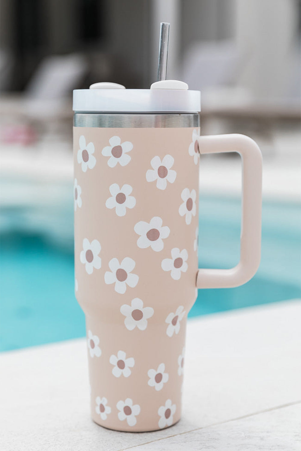 Parchment Floret Print Tumbler