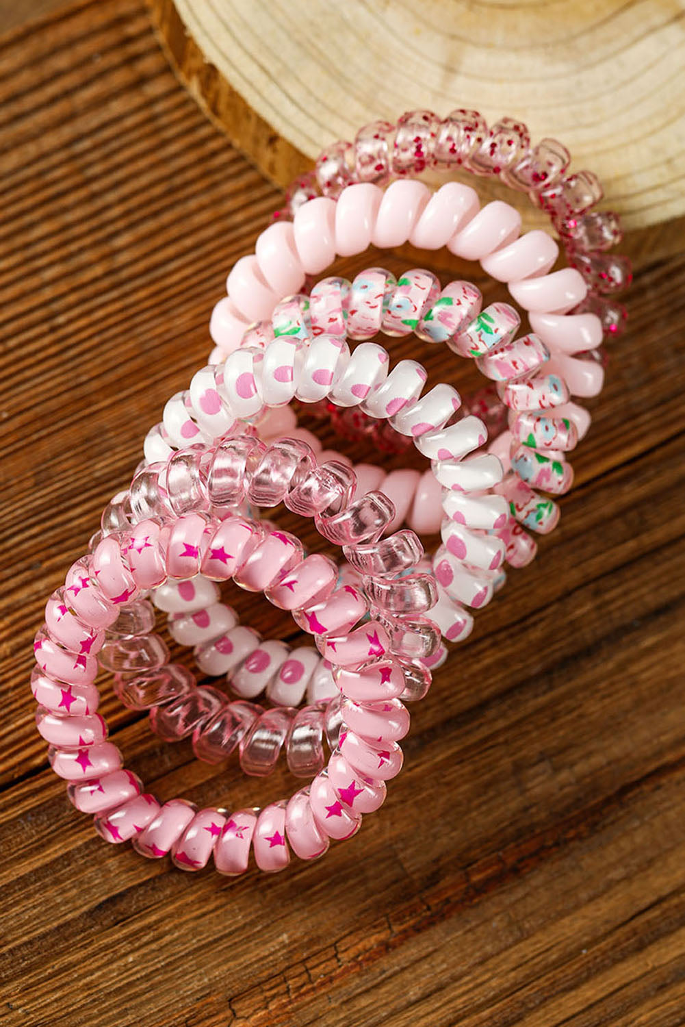 Pink Cute Starry Dotty Scrunchie Set