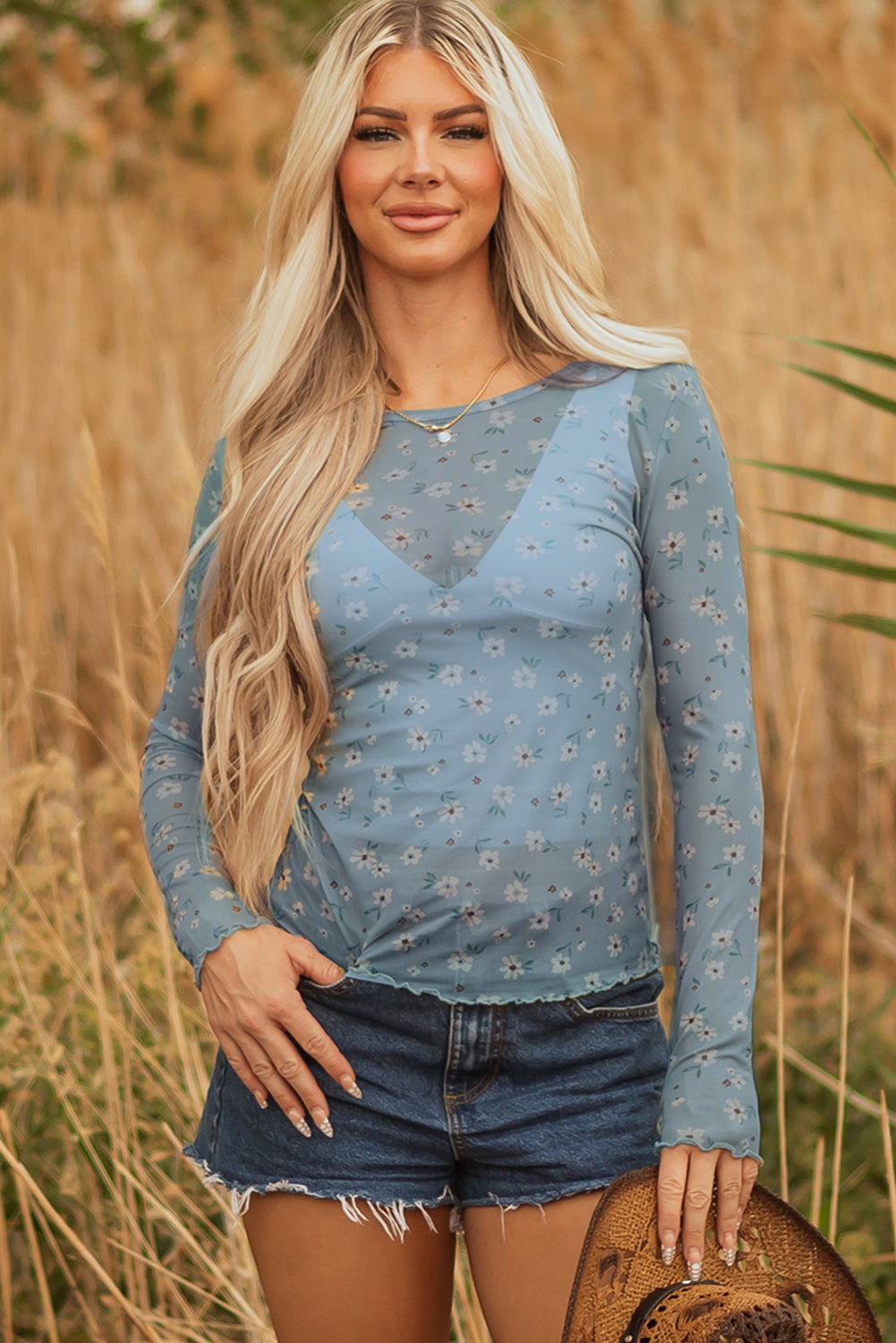 Southern Bloom Mesh Top