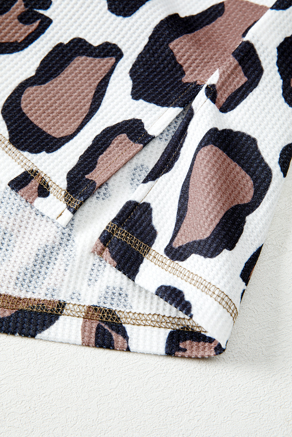 Apricot Oversized Leopard Patchwork Hoodie