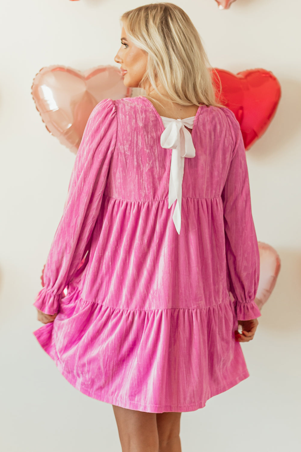 Strawberry Ruffled Velvet Dream Dress