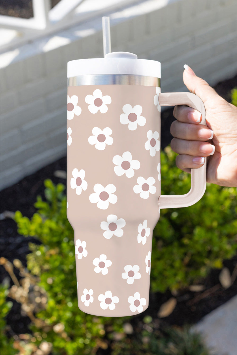 Parchment Floret Print Tumbler