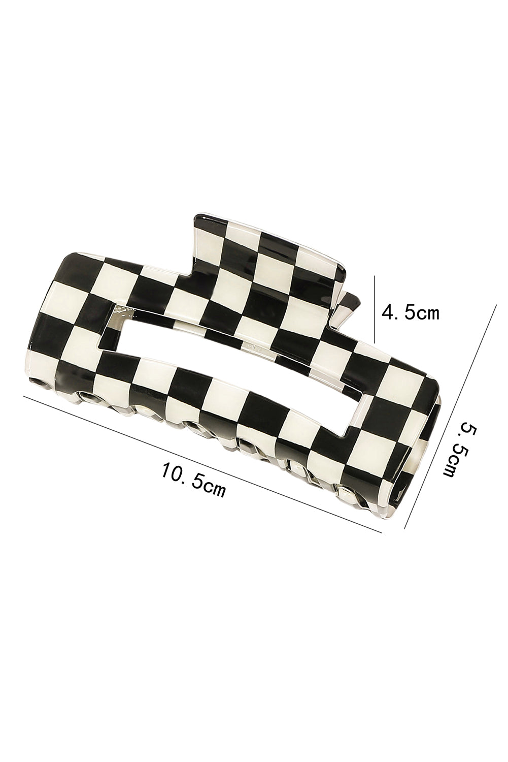 Black Checkered Print Hair Clip