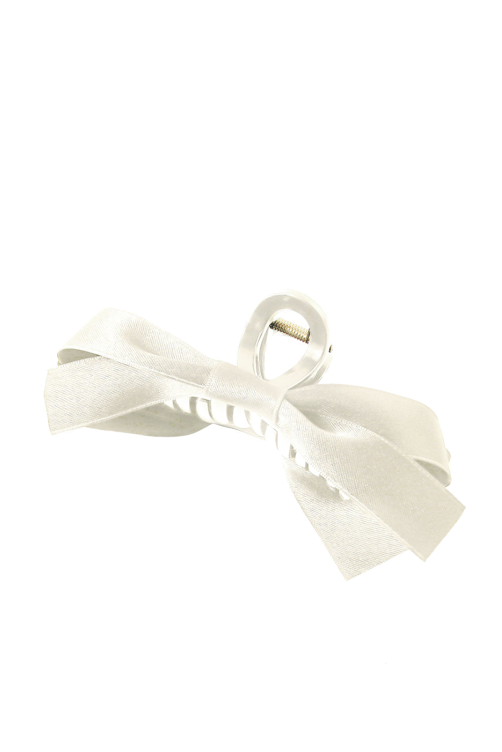 The White Bow Hair Claw Clip