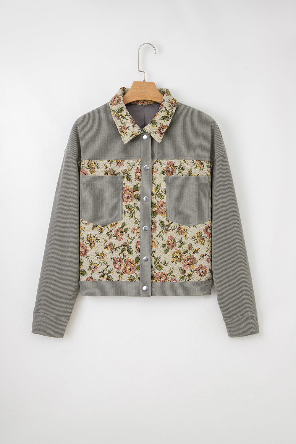 Vintage Petals Ribbed Jacket