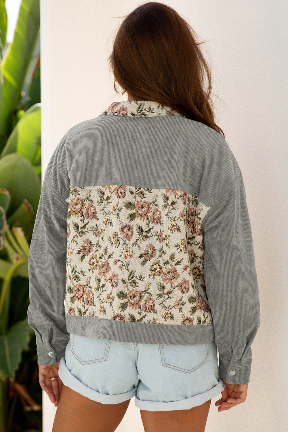 Vintage Petals Ribbed Jacket