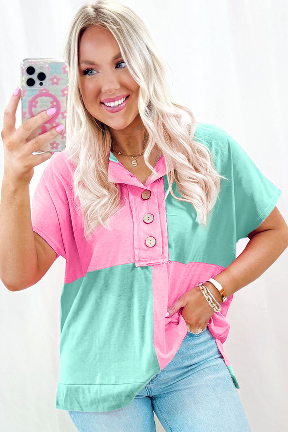Soft Sprig Button Tee