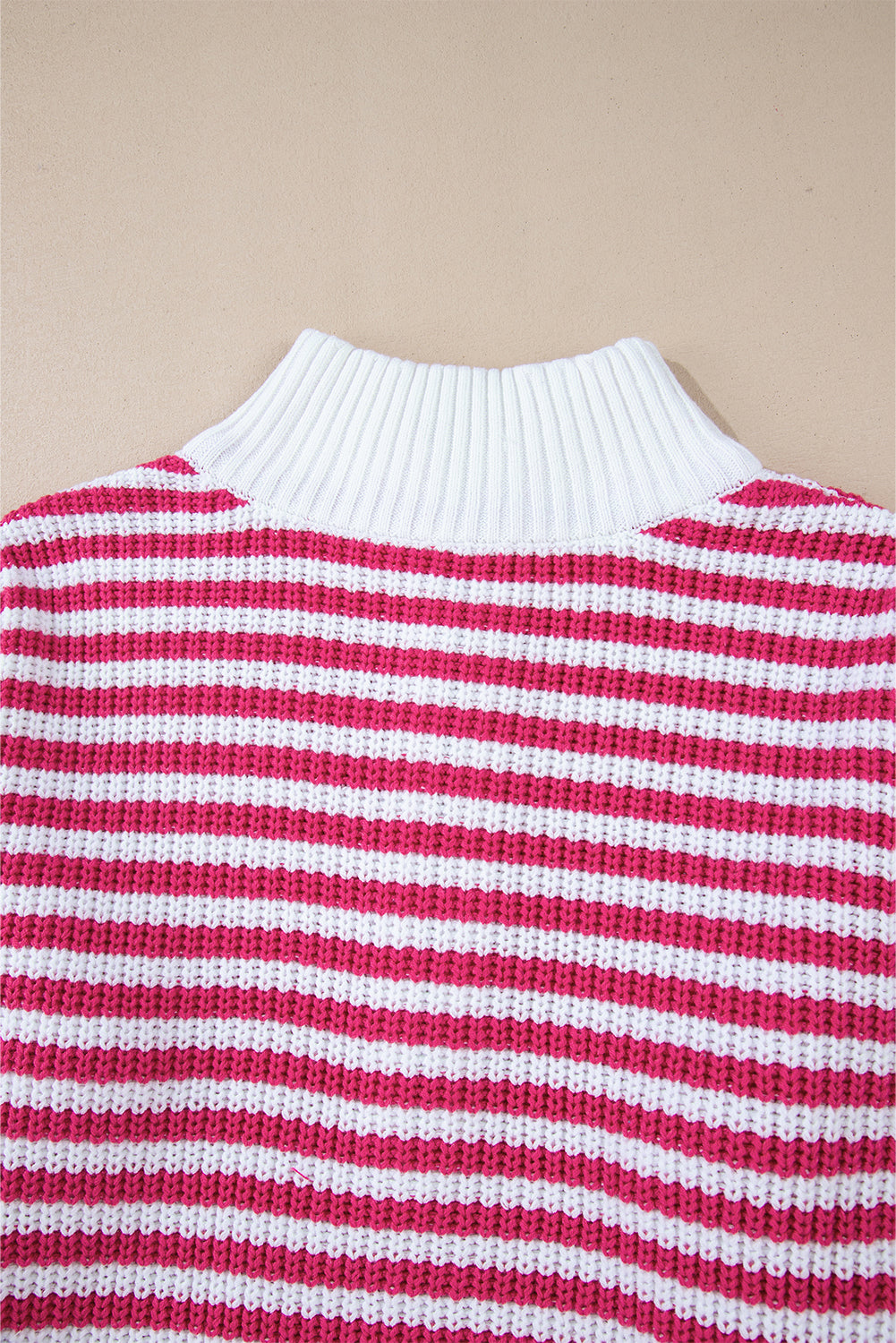 Stripe Zip up Collar Sweater