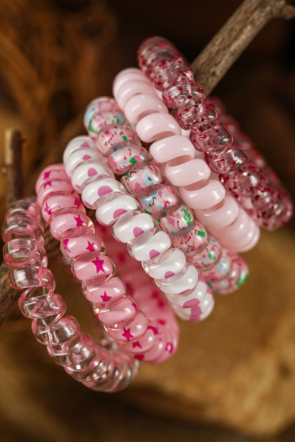 Pink Cute Starry Dotty Scrunchie Set