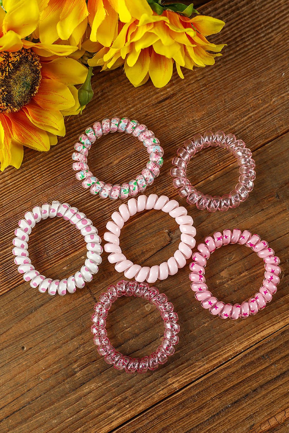 Pink Cute Starry Dotty Scrunchie Set