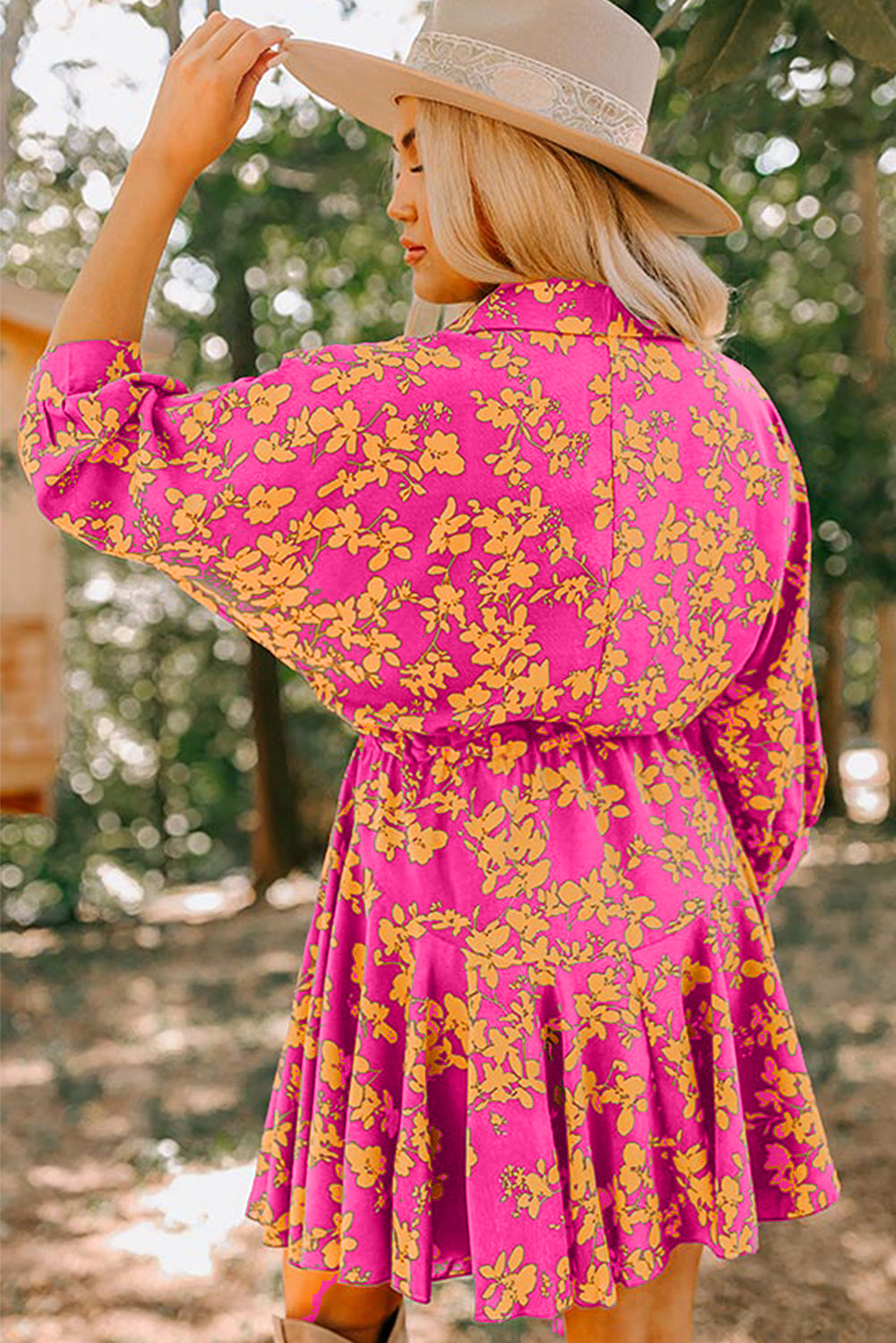 Blush Bloom Drawstring Dres