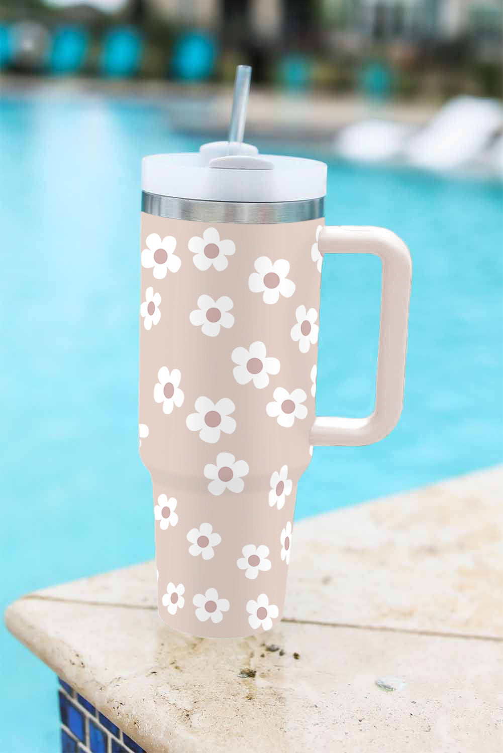 Parchment Floret Print Tumbler
