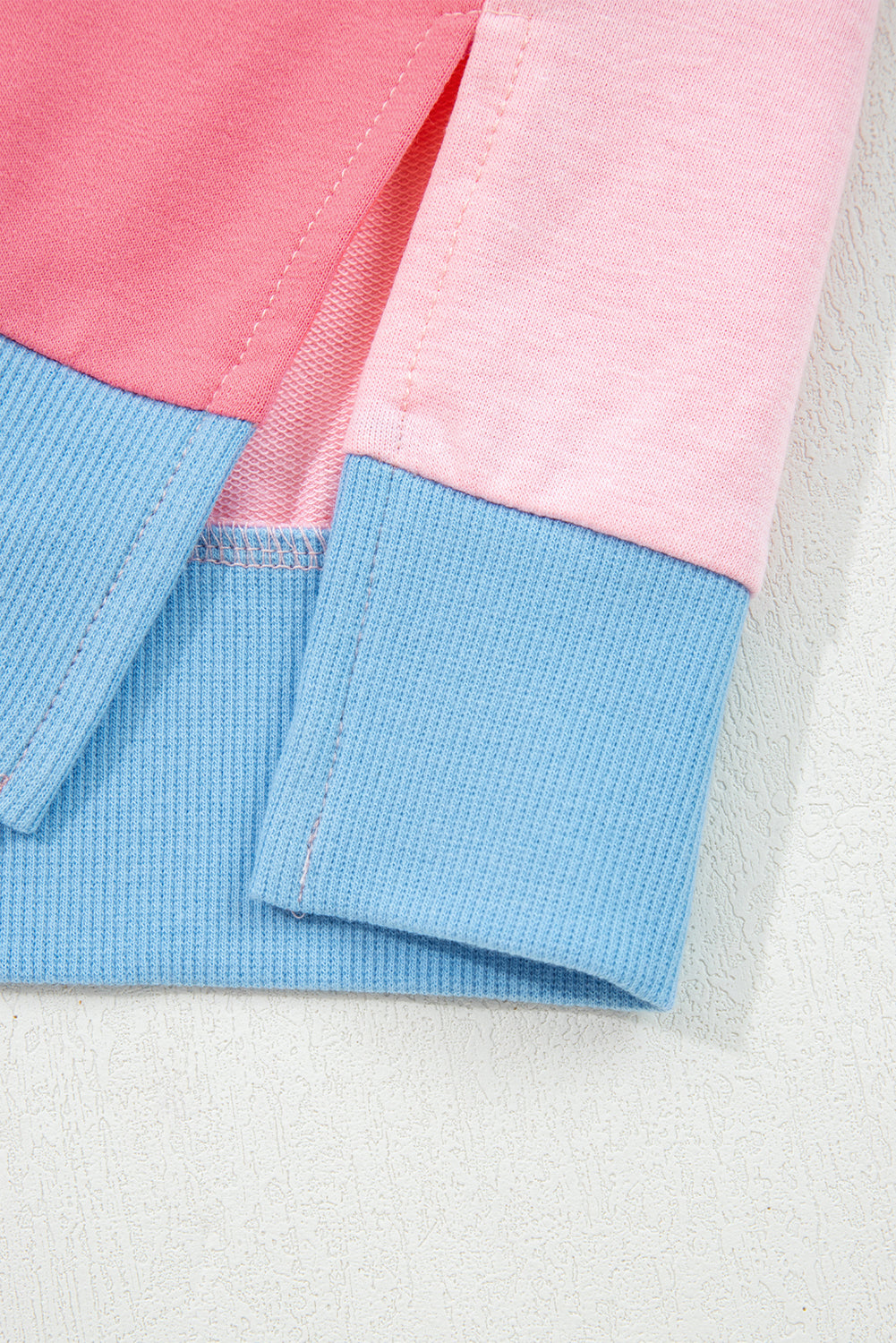 Light Pink Patchwork Long Sleeve Top