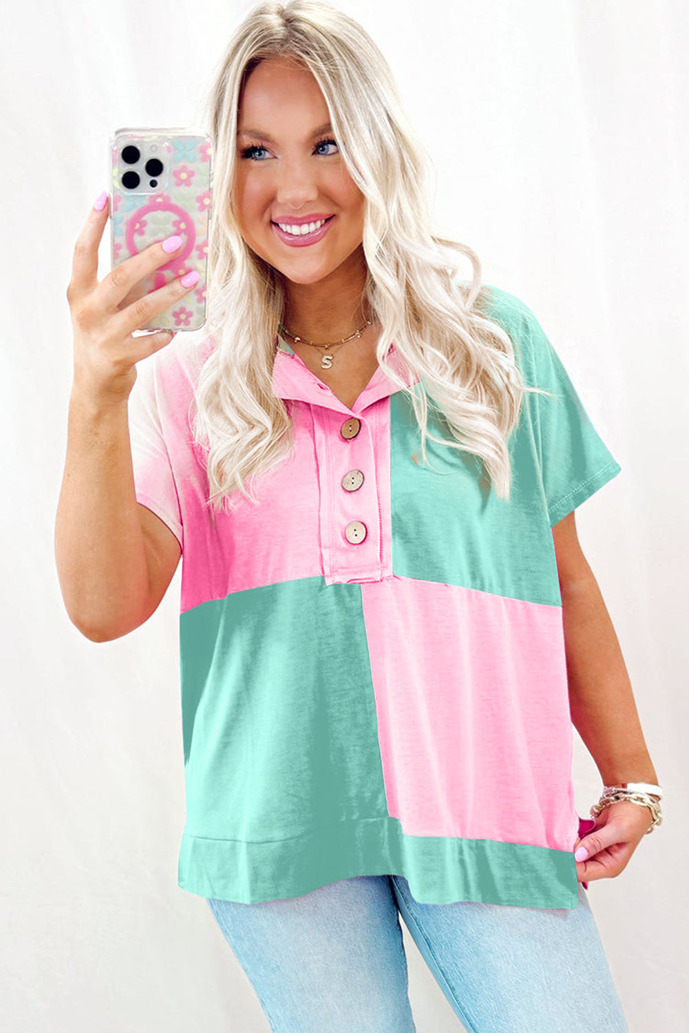 Soft Sprig Button Tee