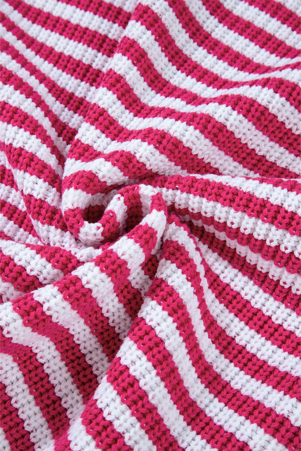 Stripe Zip up Collar Sweater