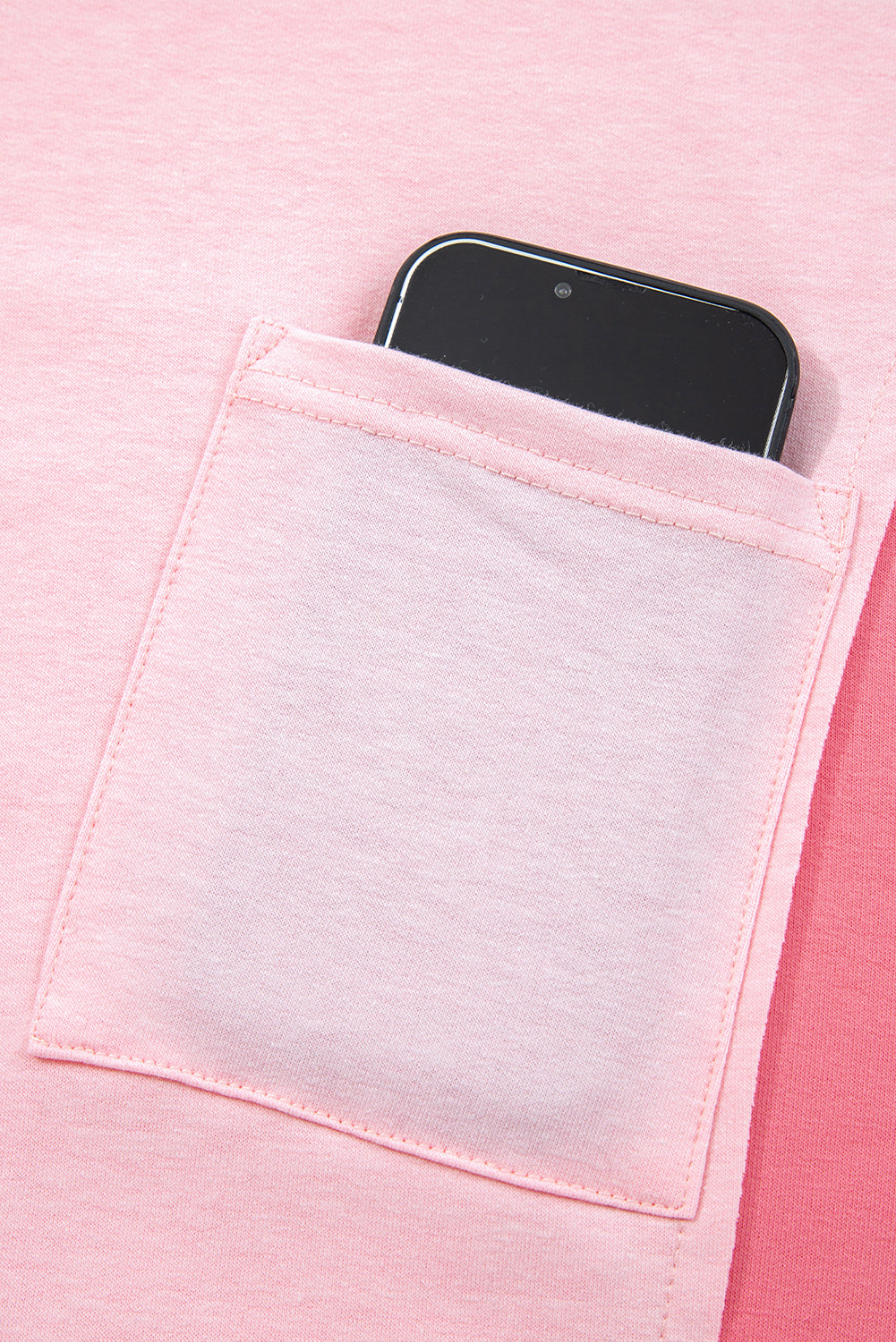 Light Pink Patchwork Long Sleeve Top